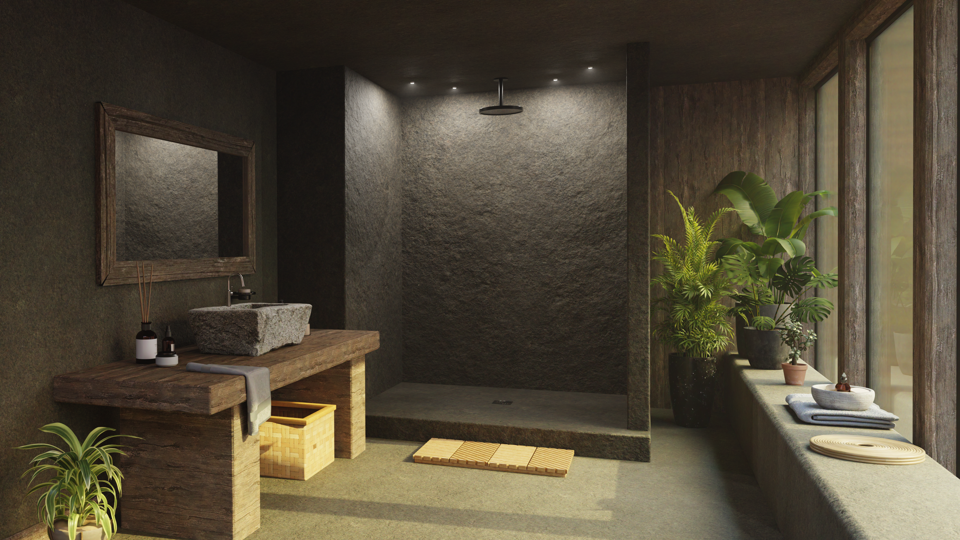Salle de bain Wabi-sabi - Visualisation 3D
